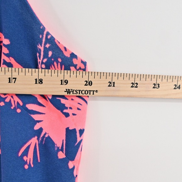 Lilly Pulitzer Donna Romper Sz 10 Indigo Night Caw Blue Pink Sleeveless Playsuit - Picture 4 of 16